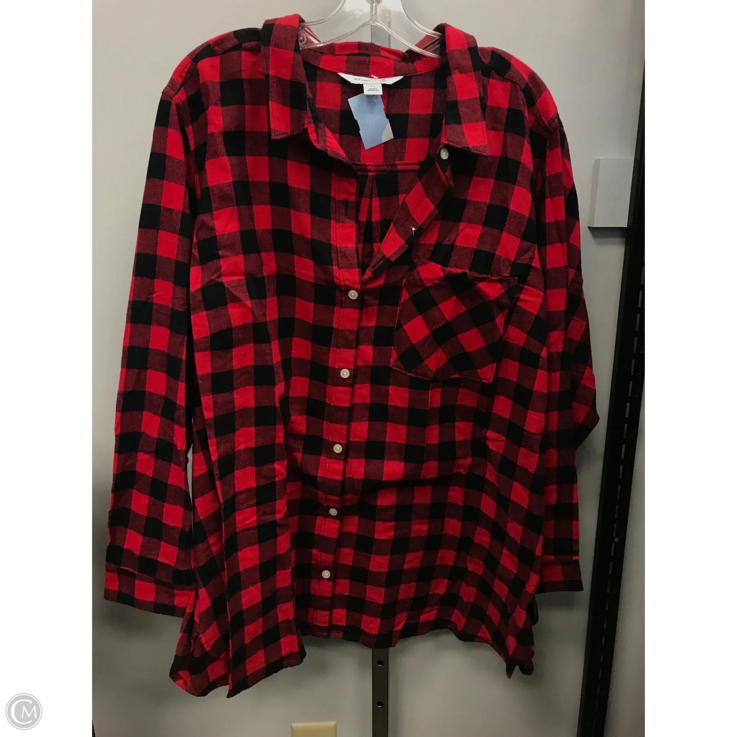 Top Long Sleeve By Old Navy In Checkered Pattern, Size: 3x