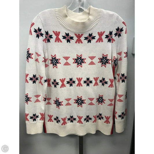 Sweater By Charter Club In Cream & Red, Size: S
