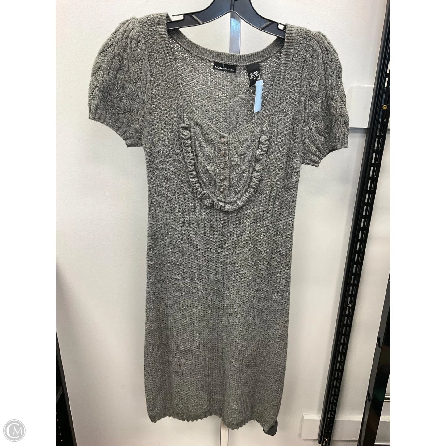 Dress Sweater By Moda Intl In Grey, Size: M