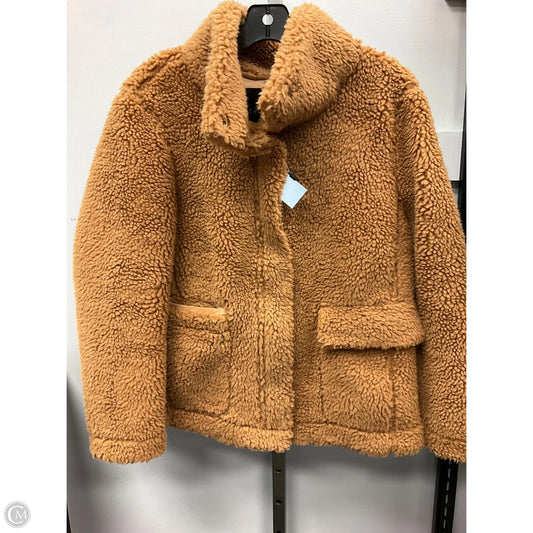 Jacket Faux Fur & Sherpa By Talbots In Tan, Size: S