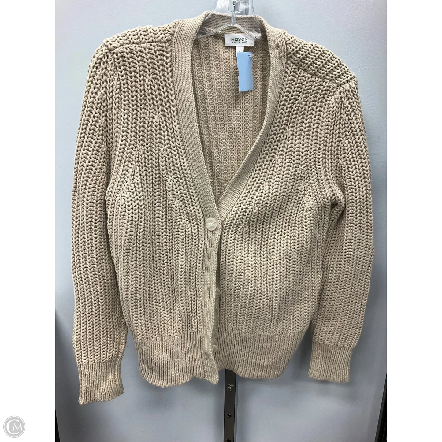 Sweater Cardigan By Haven In Tan, Size: M