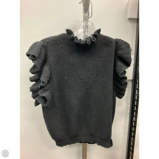 Sweater Short Sleeve By Shein In Black, Size: S