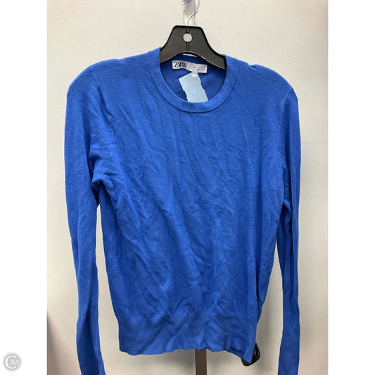 Top Long Sleeve By Zara In Blue, Size: L