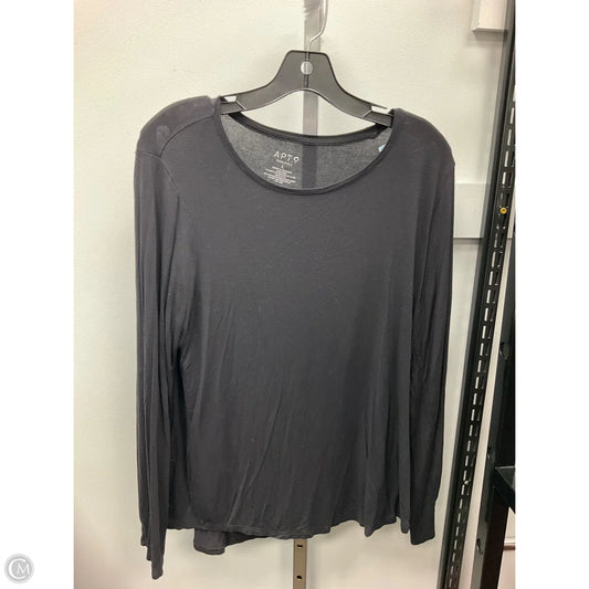 Top Long Sleeve Basic By Apt 9 In Black, Size: L