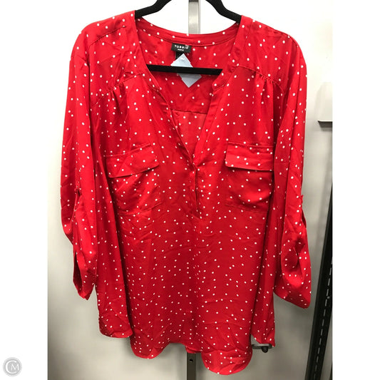 Top 3/4 Sleeve By Torrid In Polkadot Pattern, Size: 4x