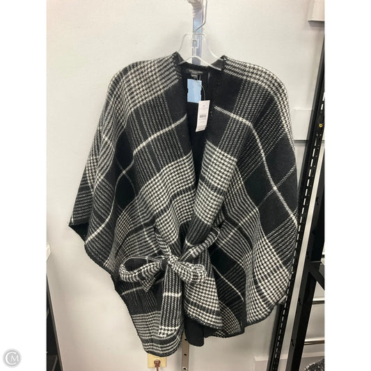 Poncho By Ann Taylor In Black & Grey, Size: Osfm