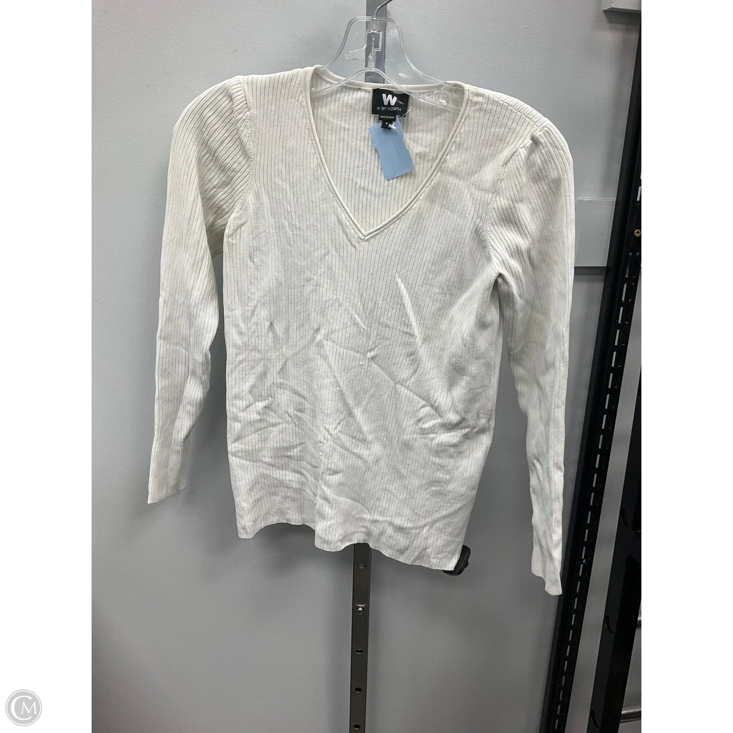 Top Long Sleeve By Worth Ny In White, Size: Xsp