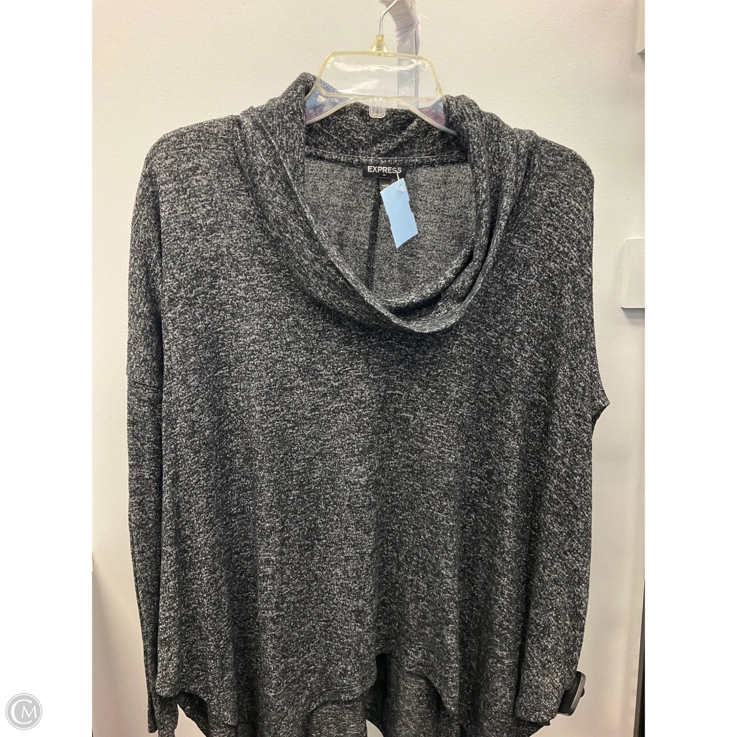 Top Long Sleeve By Express In Black & Grey, Size: Xs