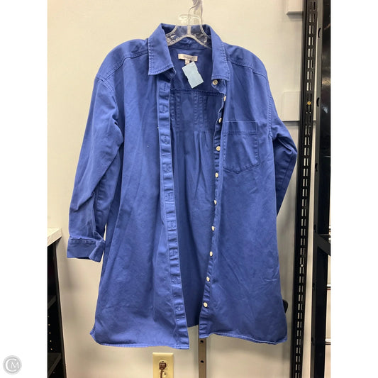 Jacket Shirt By Madewell In Blue, Size: S