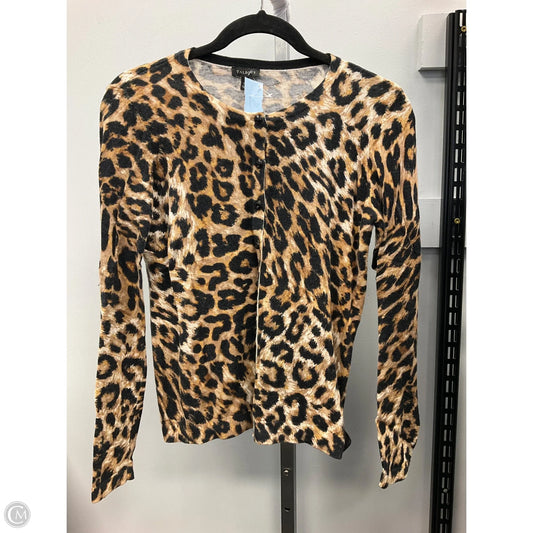 Sweater Cardigan By Talbots In Animal Print, Size: Xs