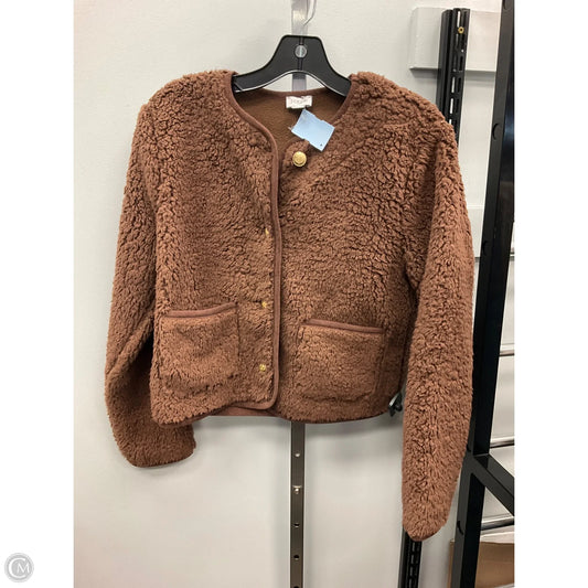 Jacket Faux Fur & Sherpa By J. Crew In Brown, Size: S