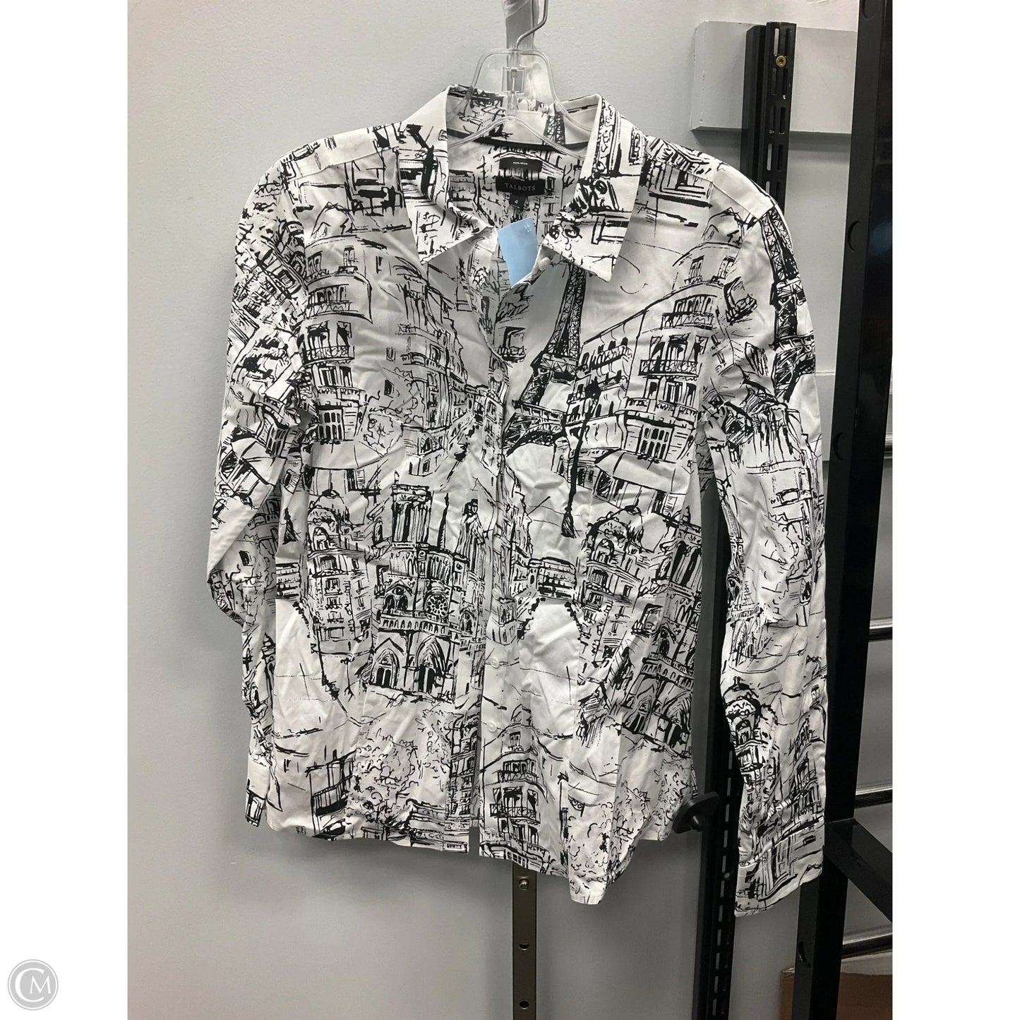 Top Long Sleeve By Talbots In Black & White, Size: 4