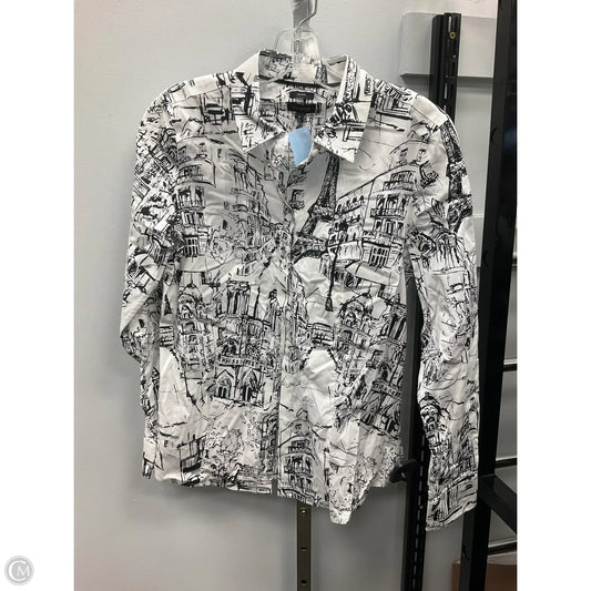 Top Long Sleeve By Talbots In Black & White, Size: 4