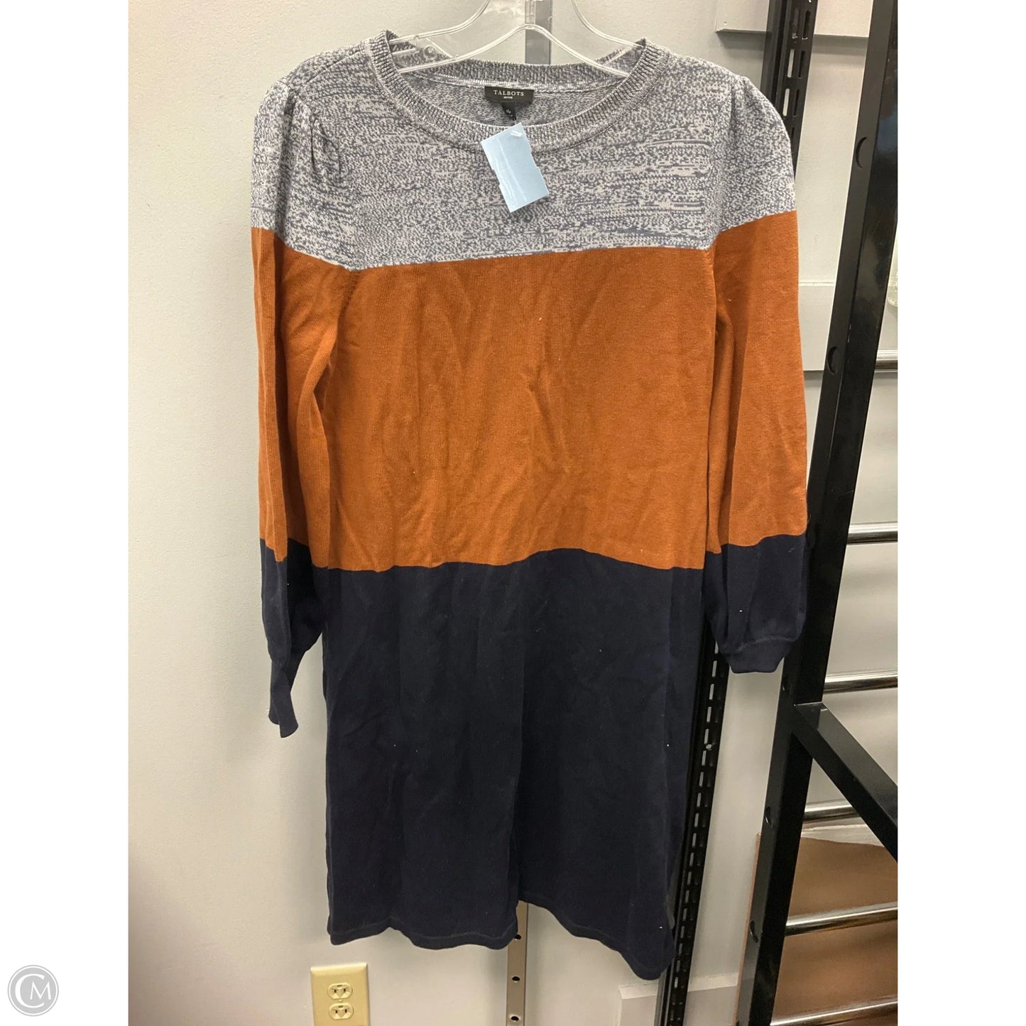 Dress Sweater By Talbots In Blue & Brown, Size: Mp
