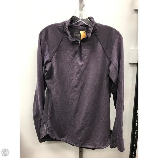 Athletic Top Long Sleeve Collar By The North Face In Purple, Size: M