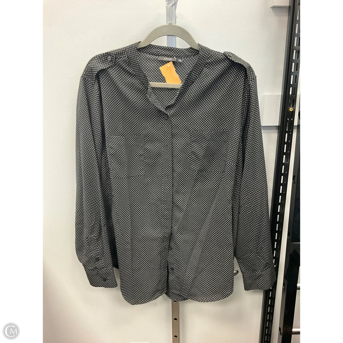 Top Long Sleeve By Apt 9 In Black & White, Size: Xl