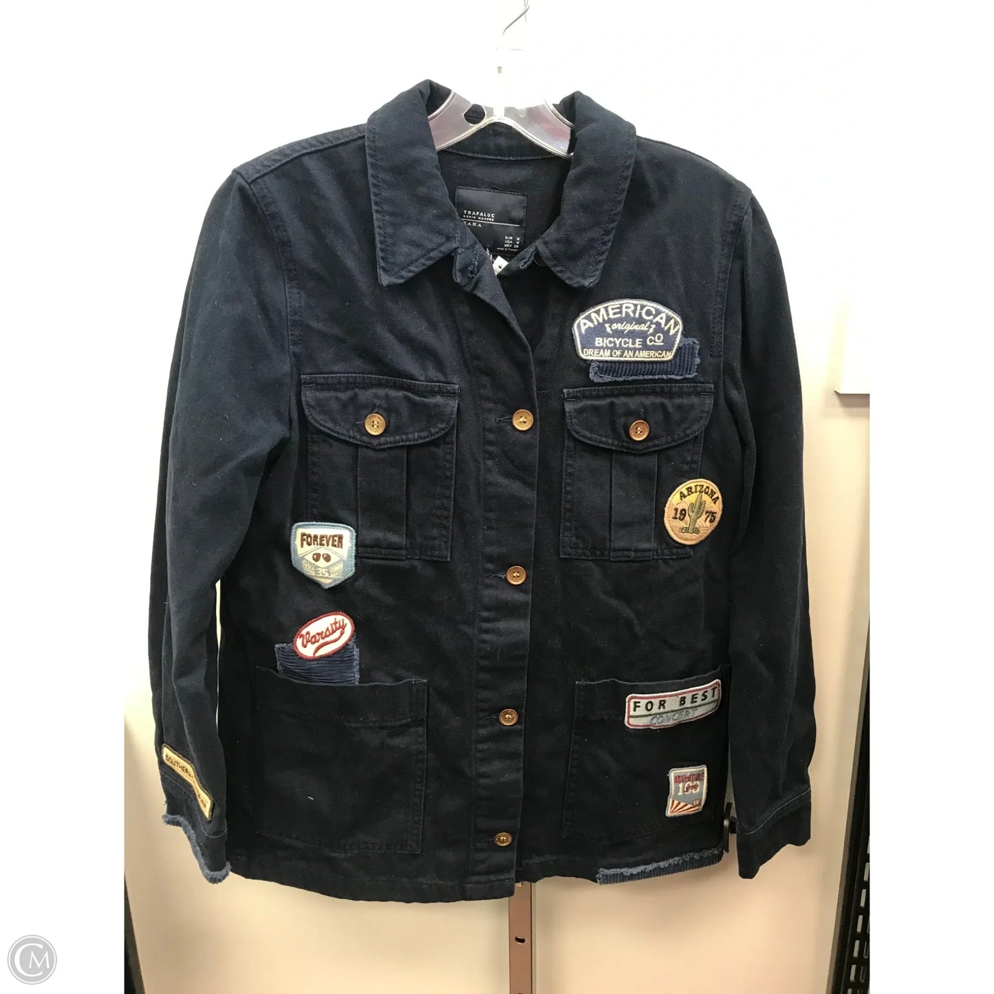 Jacket Shirt By Zara In Blue, Size: M