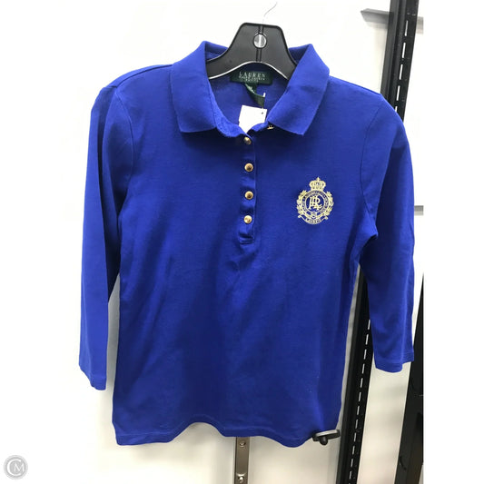 Top Long Sleeve By Lauren By Ralph Lauren In Blue, Size: Mp