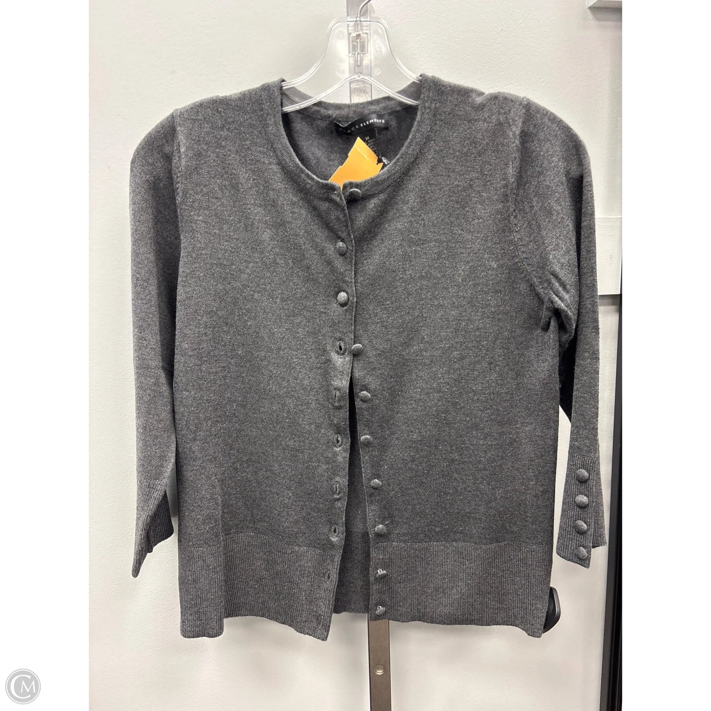 Sweater Cardigan By Grace Elements In Grey, Size: M
