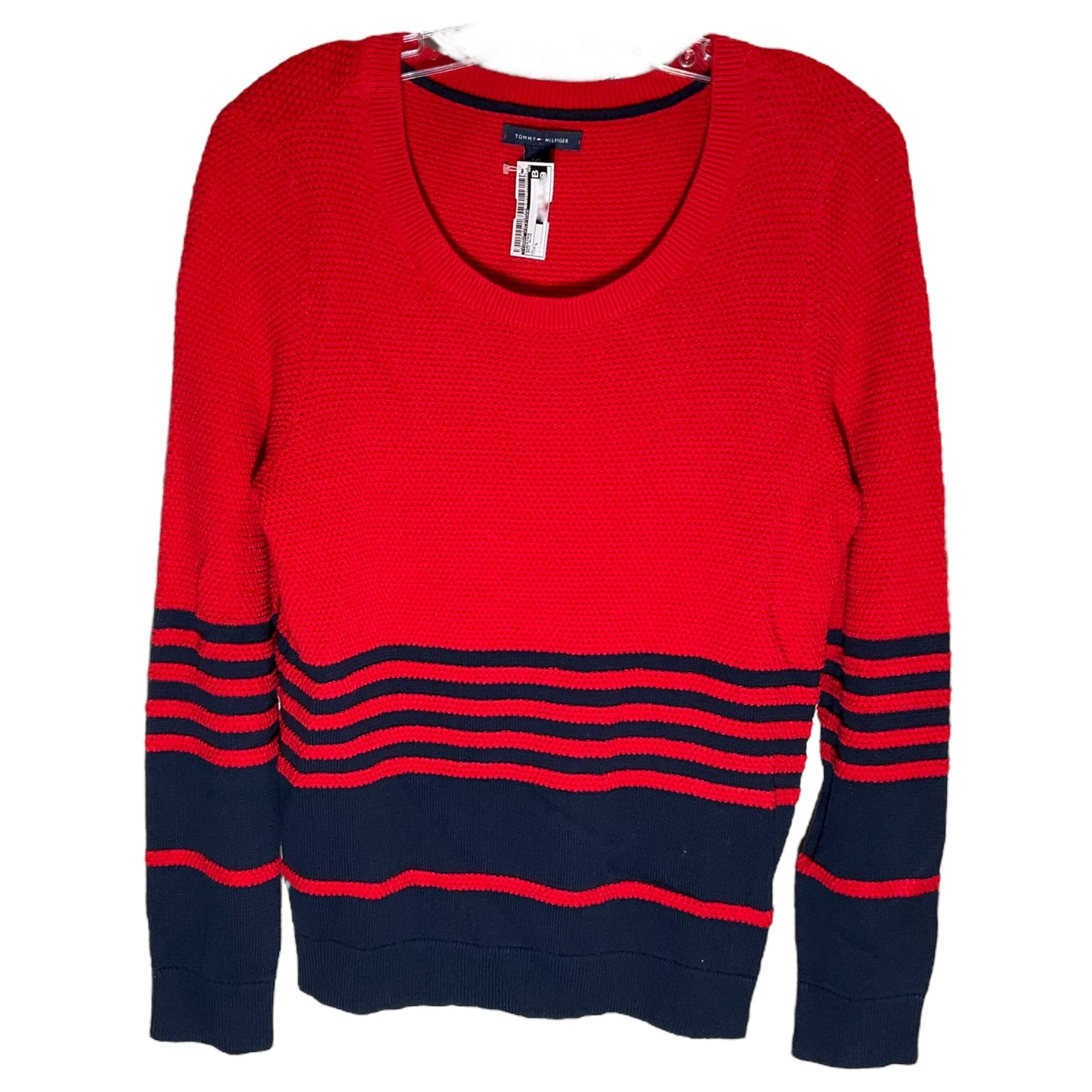 Sweater By Tommy Hilfiger In Red Blue, Size: L