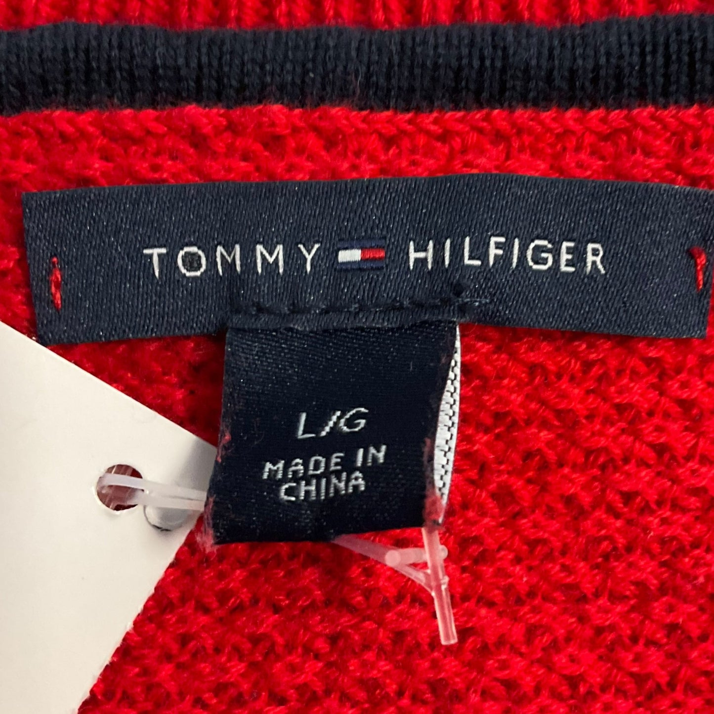 Sweater By Tommy Hilfiger In Red Blue, Size: L