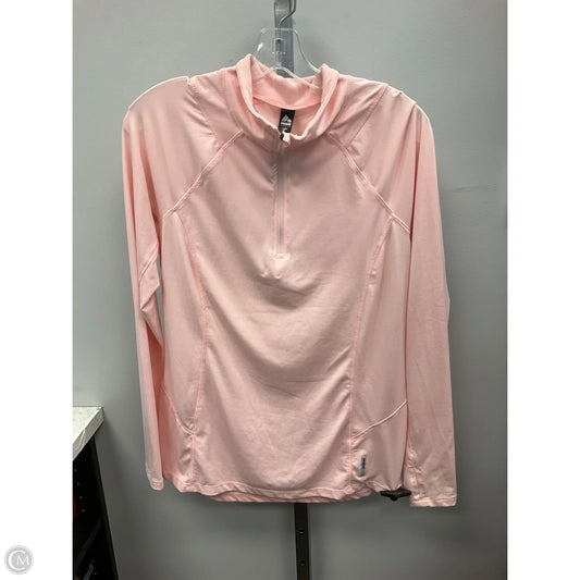 Athletic Top Long Sleeve Collar By Rbx In Pink, Size: M
