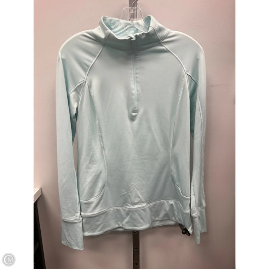 Athletic Top Long Sleeve Collar By Apana In Aqua, Size: M
