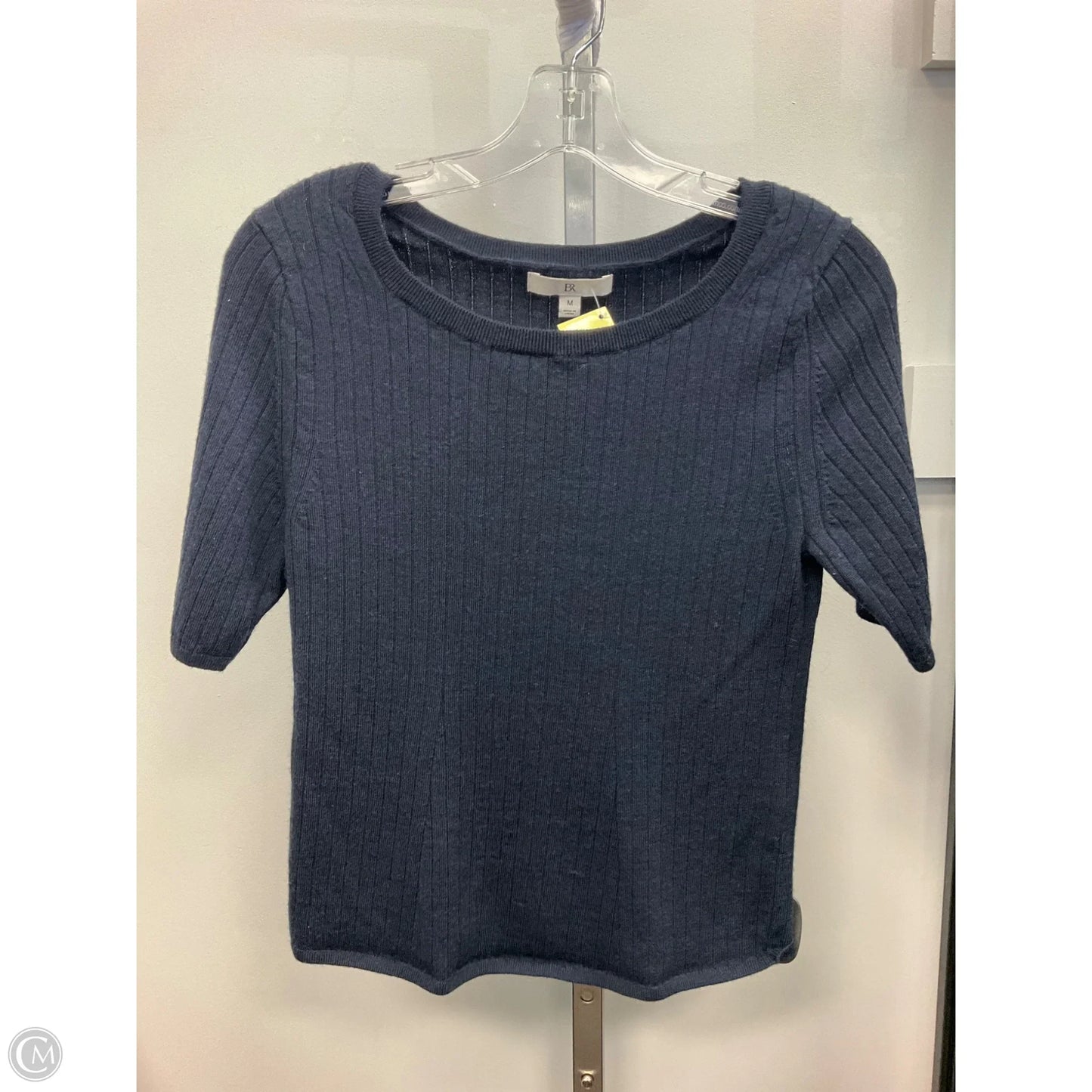 Top Short Sleeve By Banana Republic In Navy, Size: M