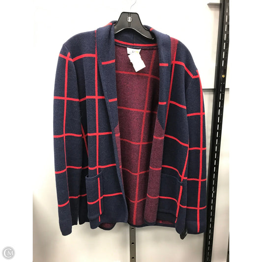 Sweater Cardigan By D&co. In Blue & Red, Size: S