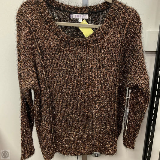 Sweater By Jennifer Lopez In Black & Gold, Size: M
