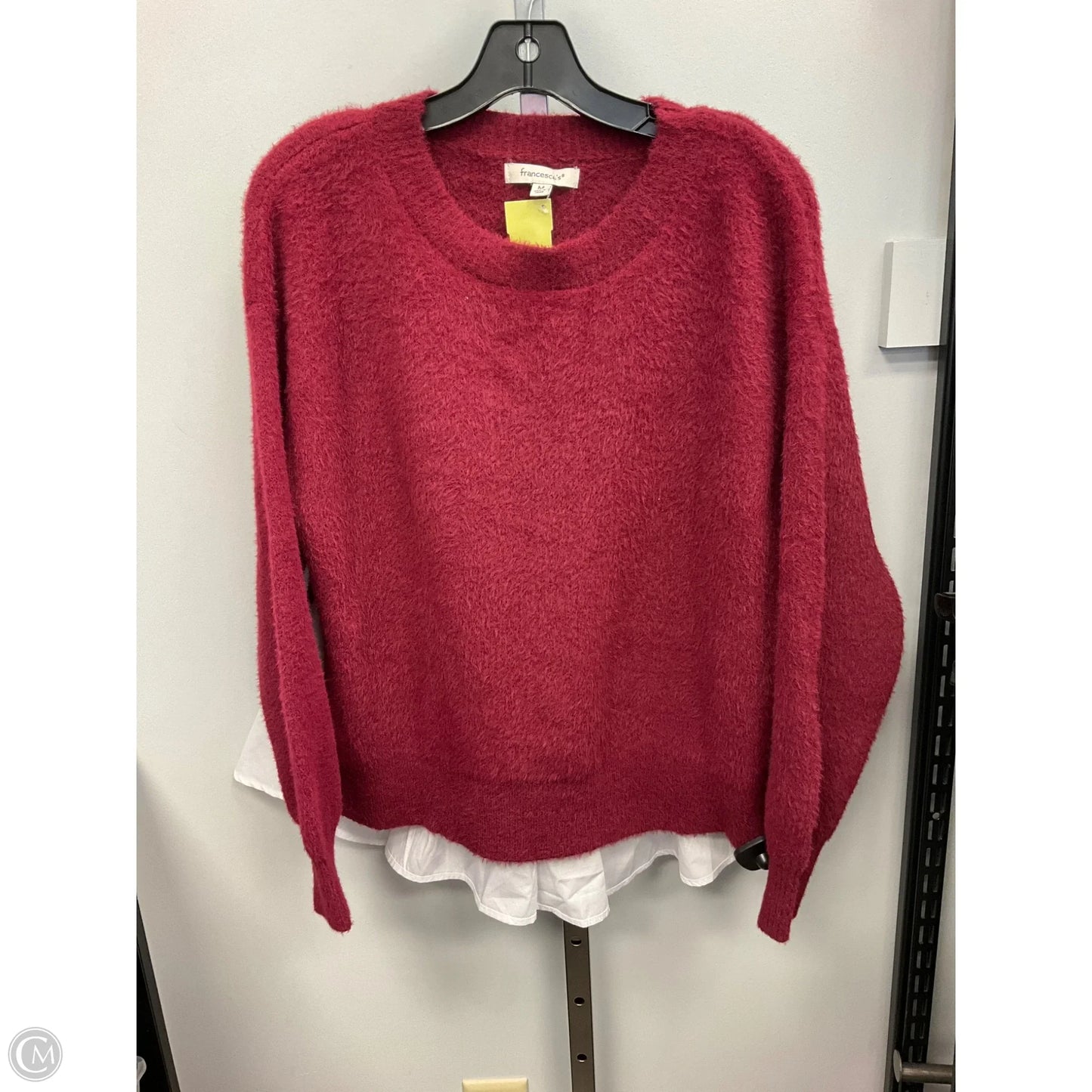 Sweater By Francesca's In Red & White, Size: M