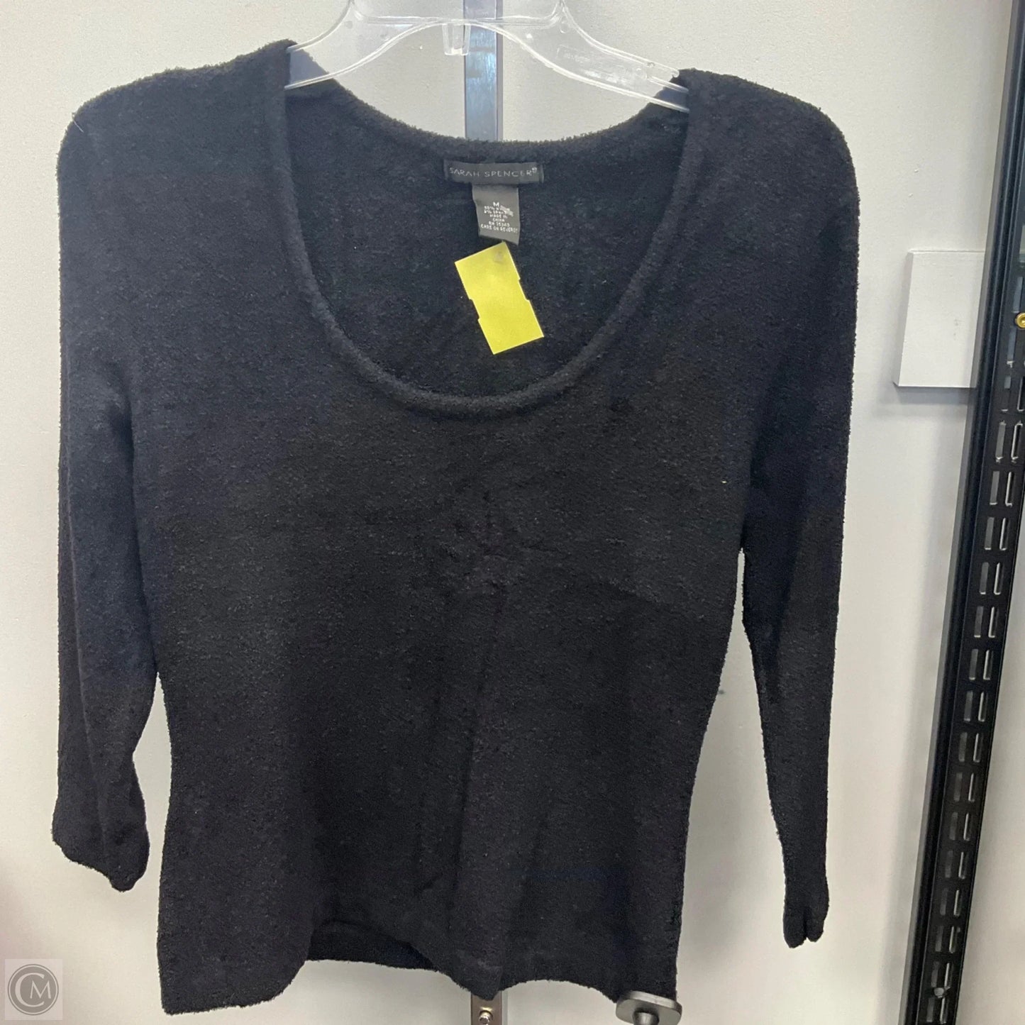 Top 3/4 Sleeve By Sarah Spencer In Black, Size: M