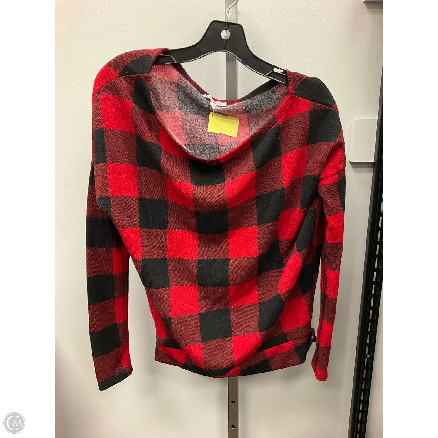 Top Long Sleeve By White Birch In Checkered Pattern, Size: S