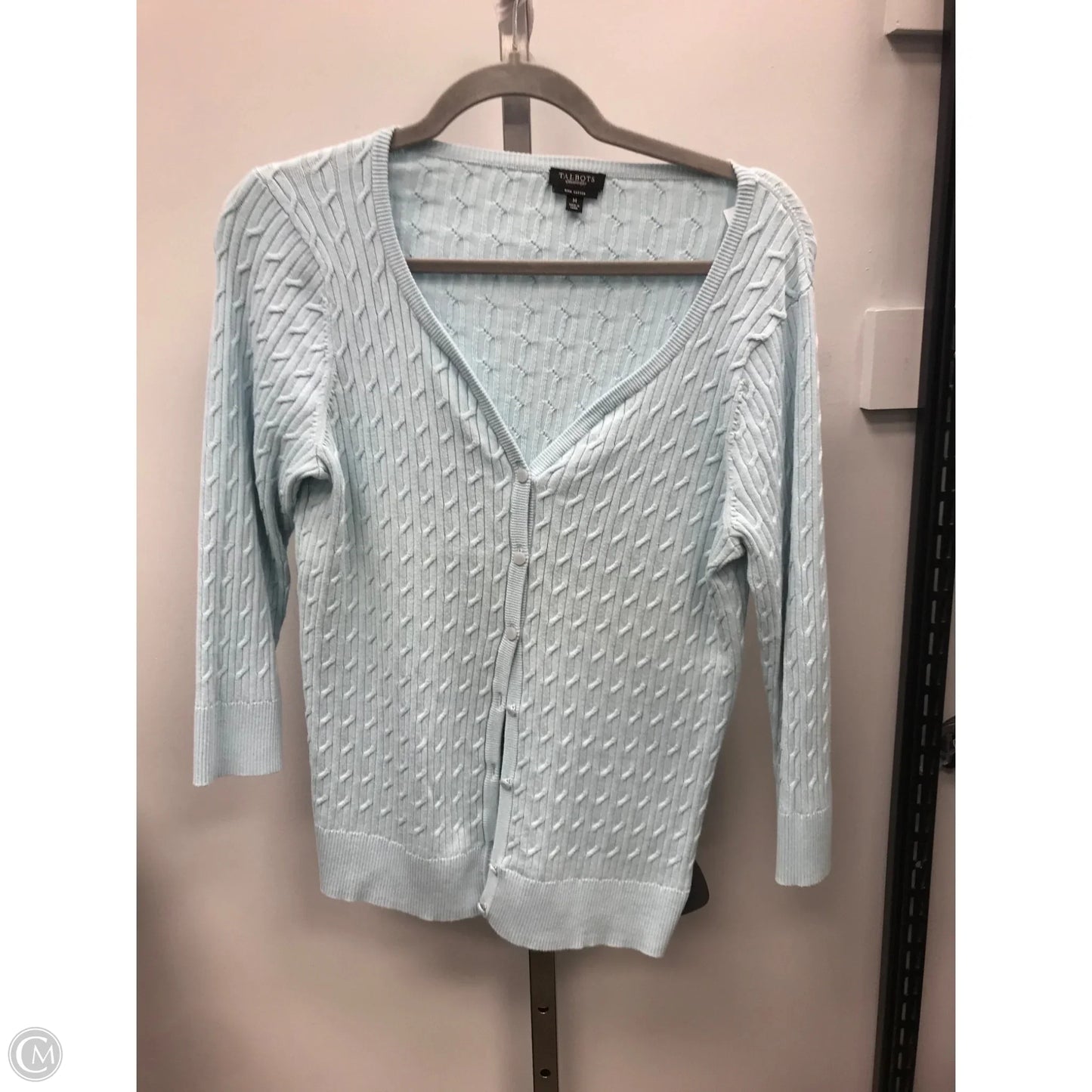 Sweater Cardigan By Talbots In Blue, Size: M