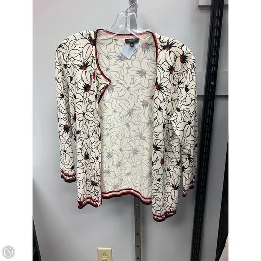 Sweater Cardigan By Talbots In Floral Print, Size: Mp