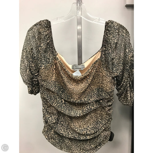 Top Short Sleeve By Anthropologie In Animal Print, Size: M