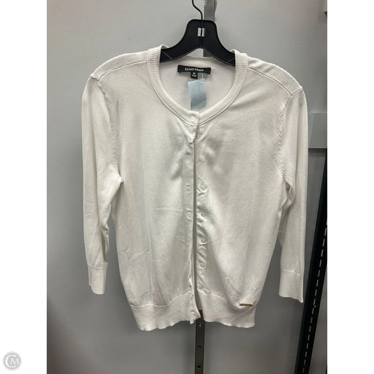 Sweater Cardigan By Ellen Tracy In White, Size: M