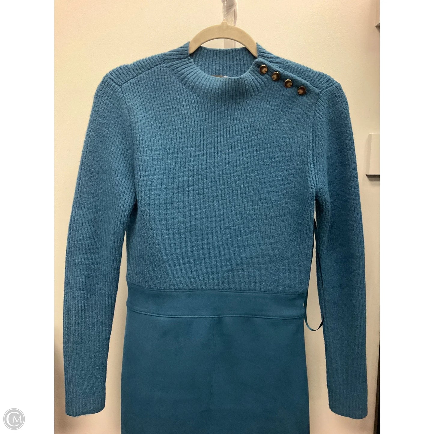 Dress Casual Midi By Ann Taylor In Blue, Size: Xs