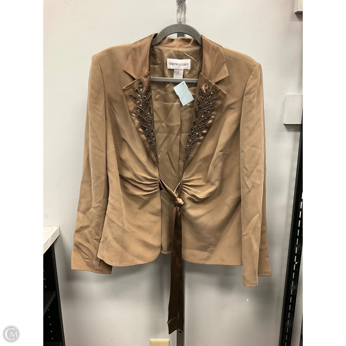 Blazer By Bloomingdales In Tan, Size: 12