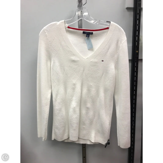 Sweater By Tommy Hilfiger In Ivory, Size: L