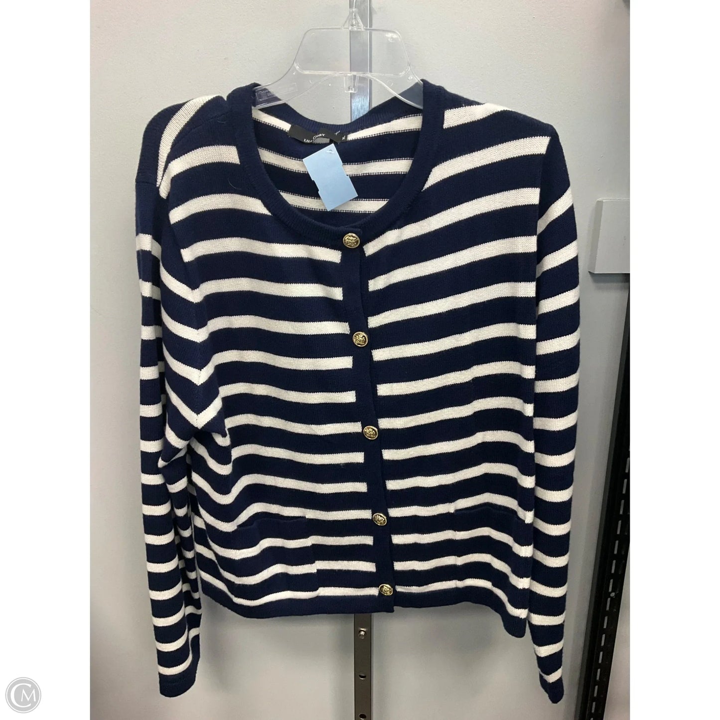 Sweater Cardigan By Lillusory In Striped Pattern, Size: Xl