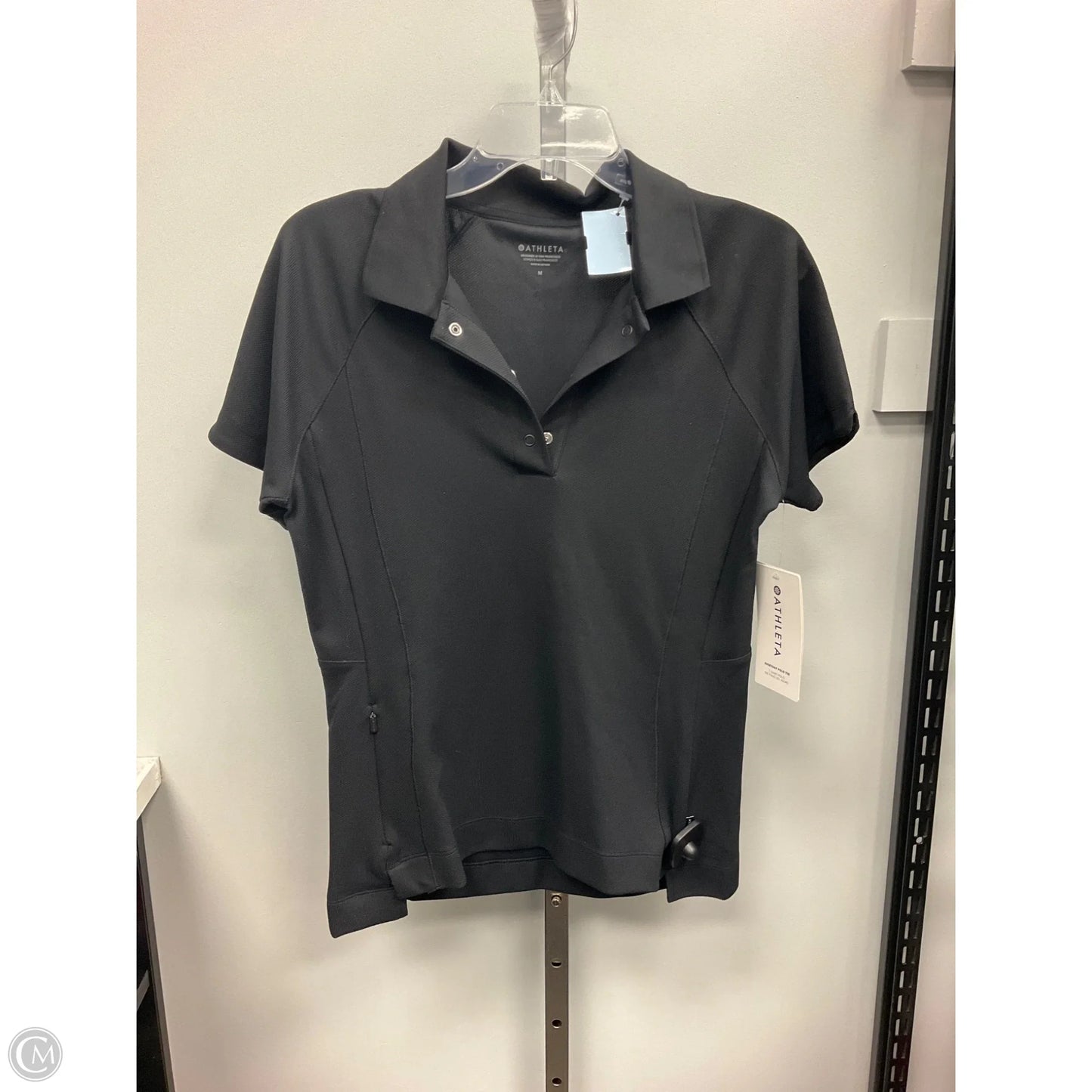 Top Short Sleeve By Athleta In Black, Size: M