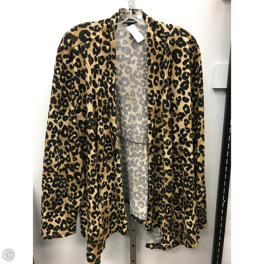 Cardigan By Roz And Ali In Animal Print, Size: 3x