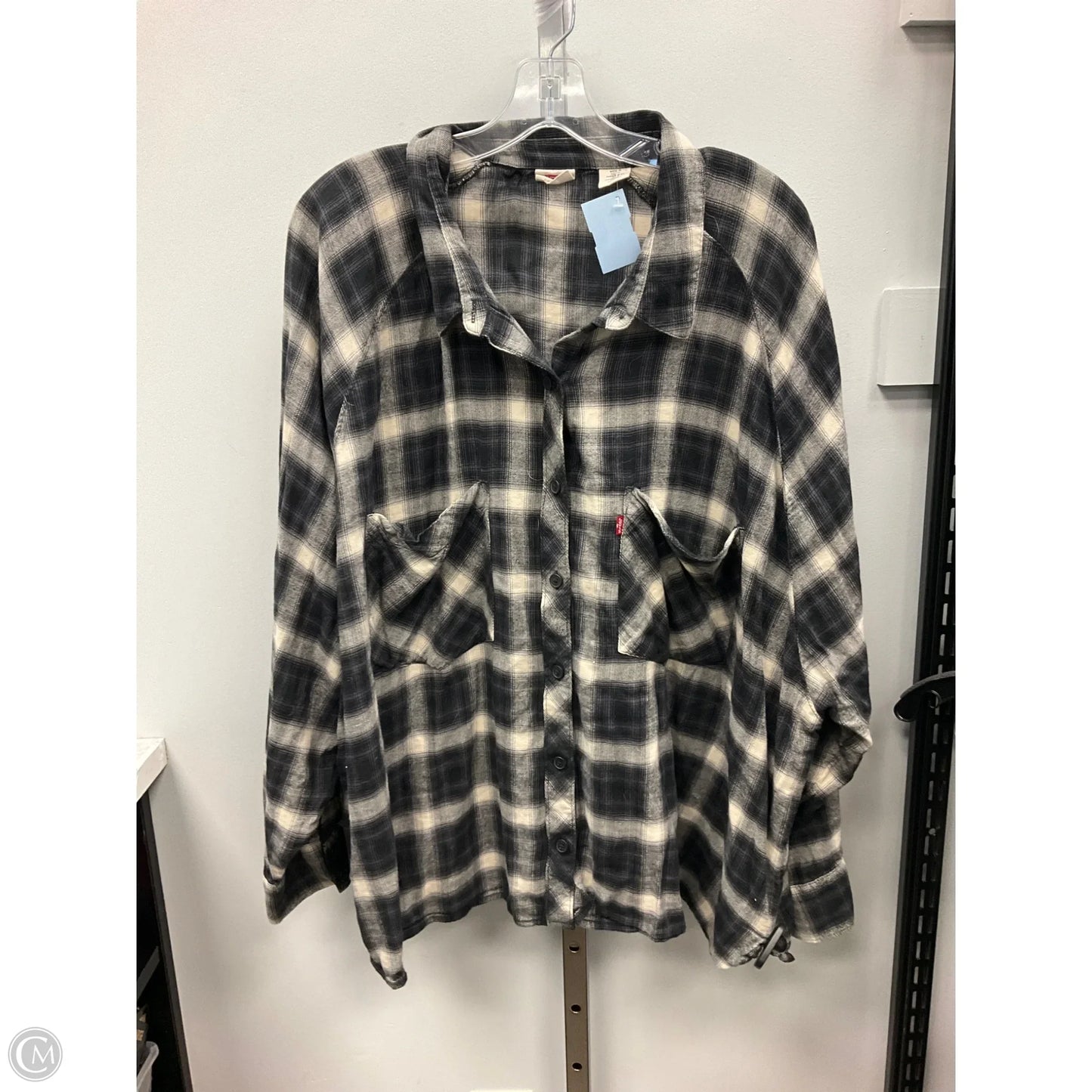 Top Long Sleeve By Levis In Plaid Pattern, Size: 3x