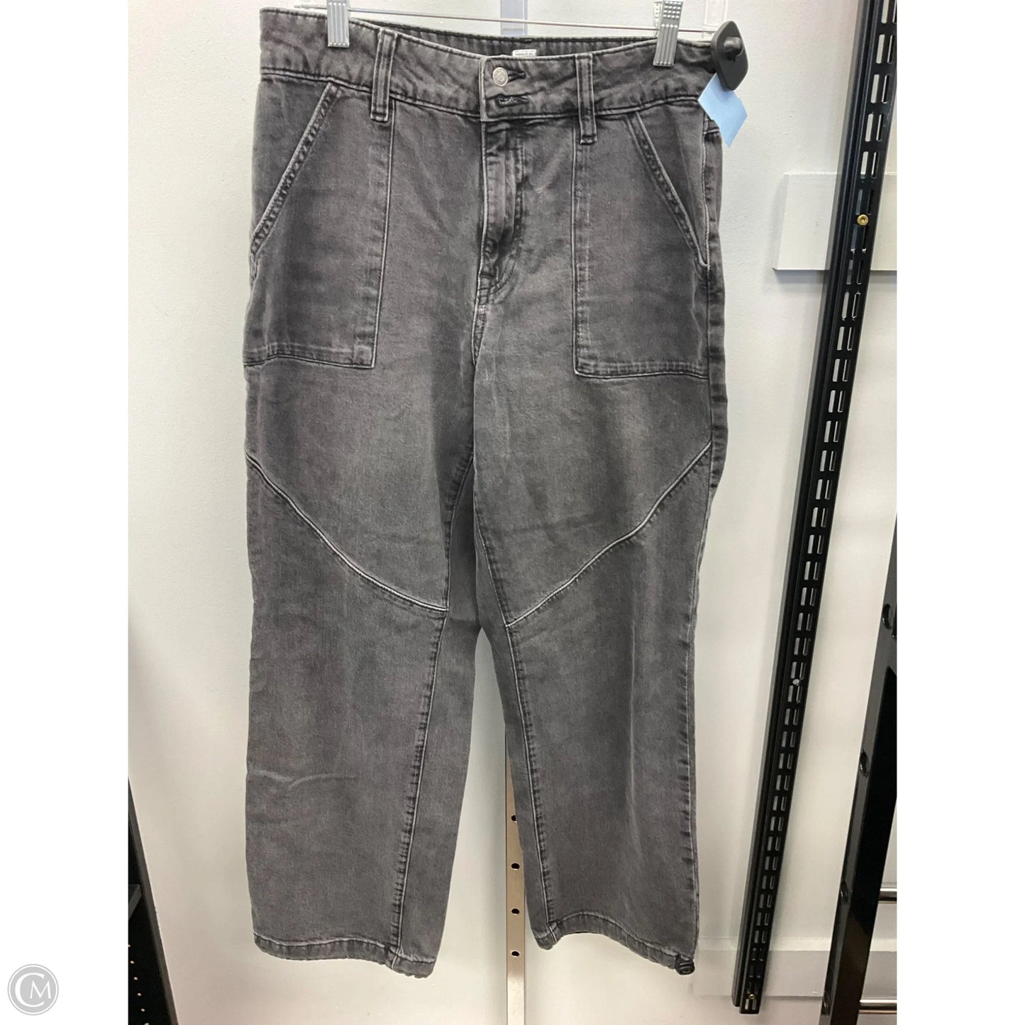 Jeans Wide Leg By Forever 21 In Grey Denim, Size: L