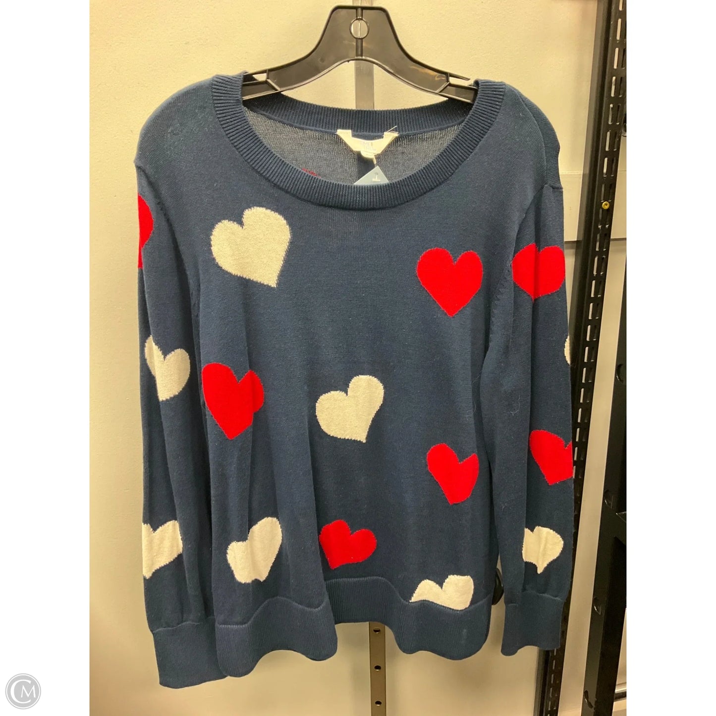 Sweater By Time And Tru In Blue Red & White, Size: Xl