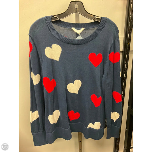 Sweater By Time And Tru In Blue Red & White, Size: Xl