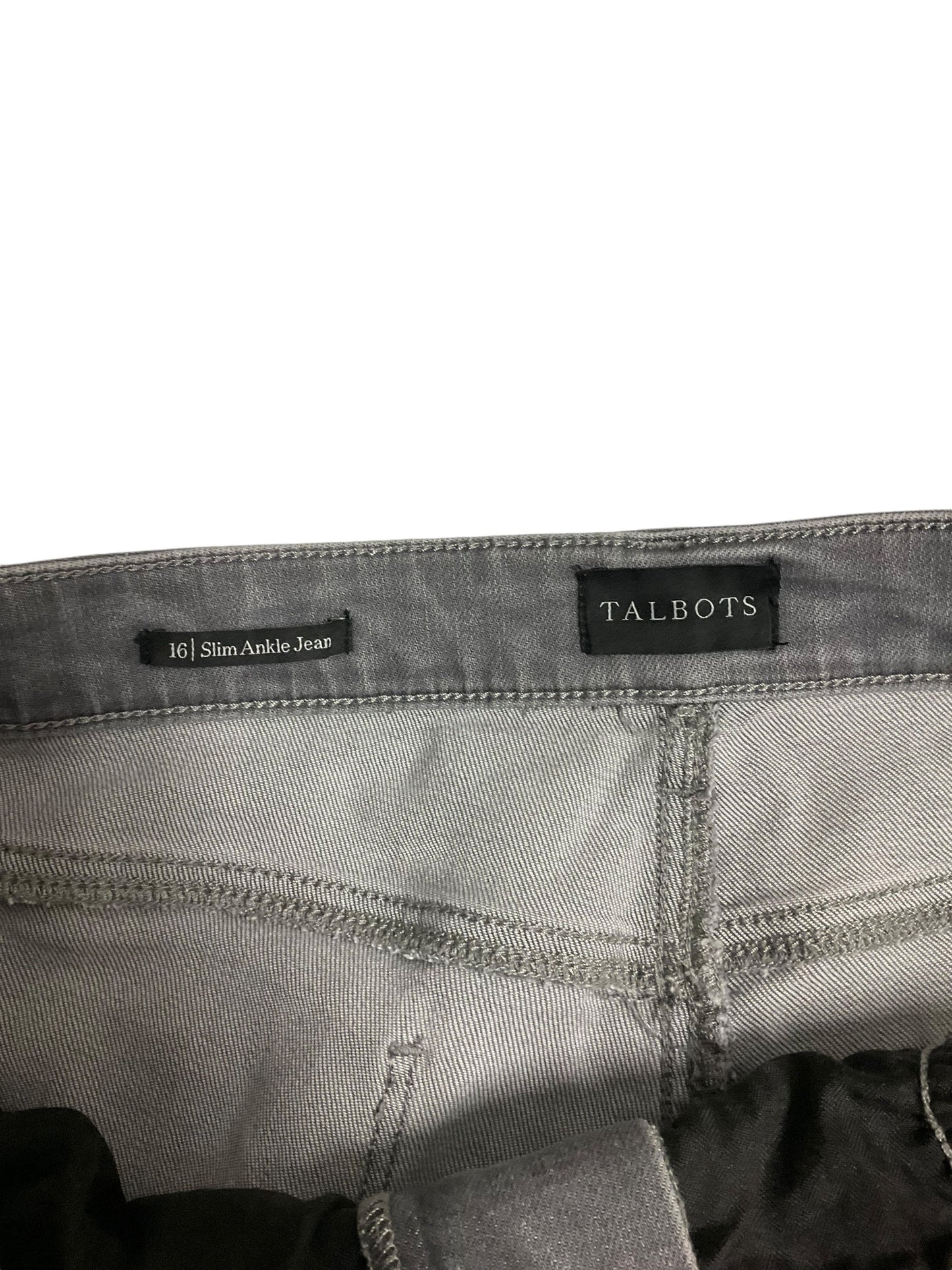 Jeans Straight By Talbots In Grey, Size: 16