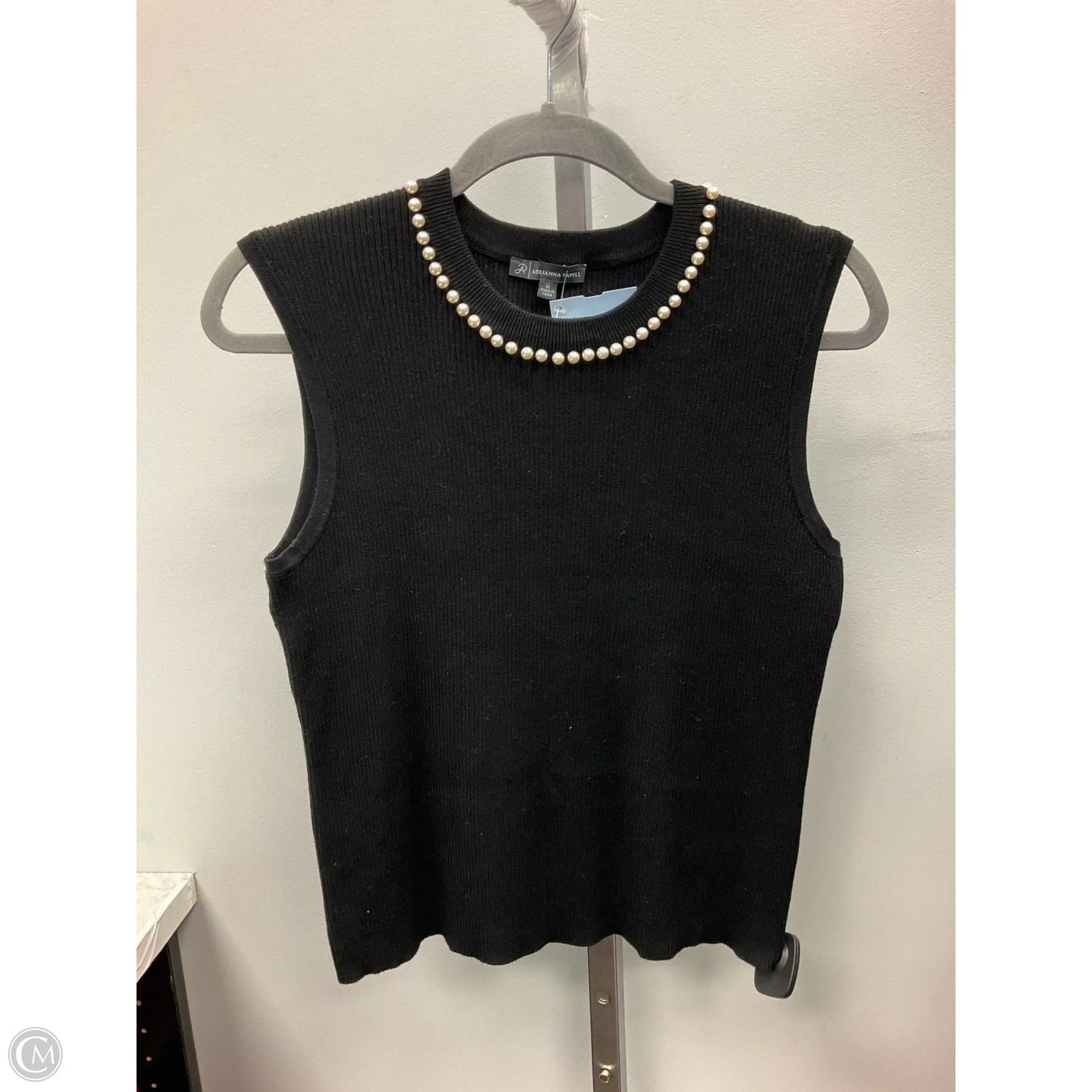 Top Sleeveless By Adrianna Papell In Black, Size: M