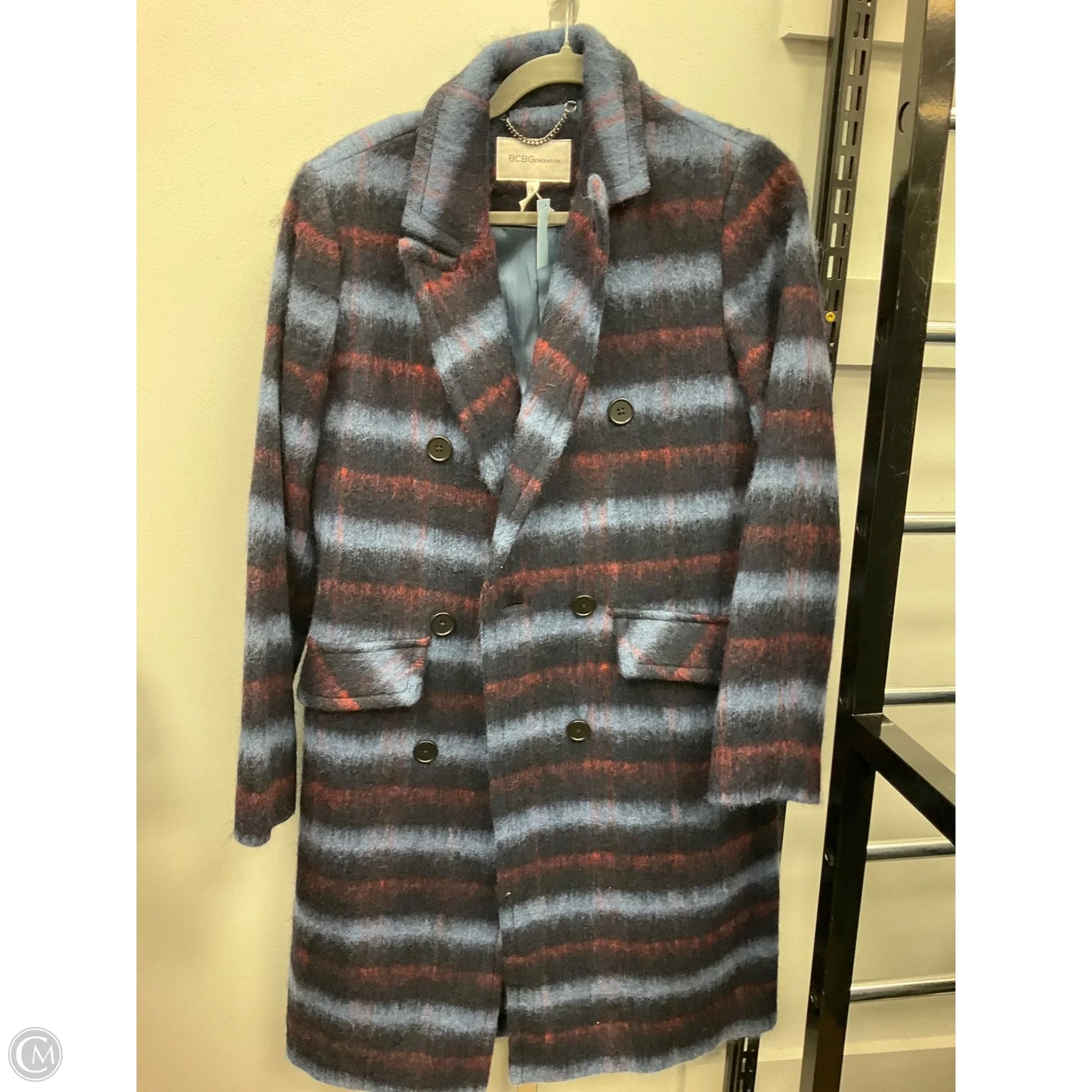 Coat Peacoat By Bcbgeneration In Plaid Pattern, Size: M